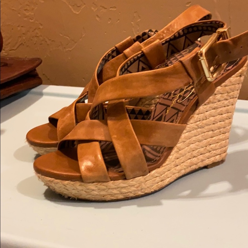 Jessica Simpson leather wedges.